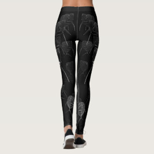 Grått- "titta nedåt" fiskbaljor leggings