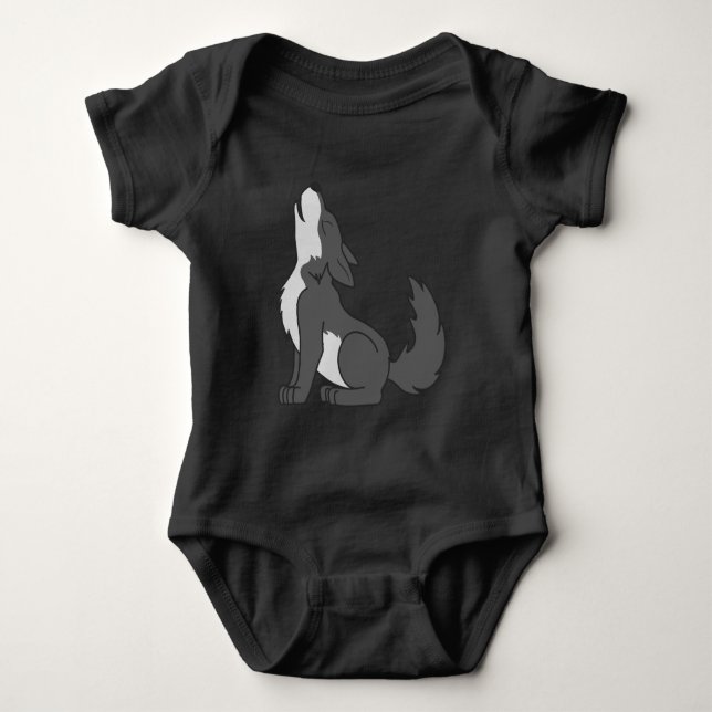 Grått tjuta för vargvalp t-shirt (Framsida)