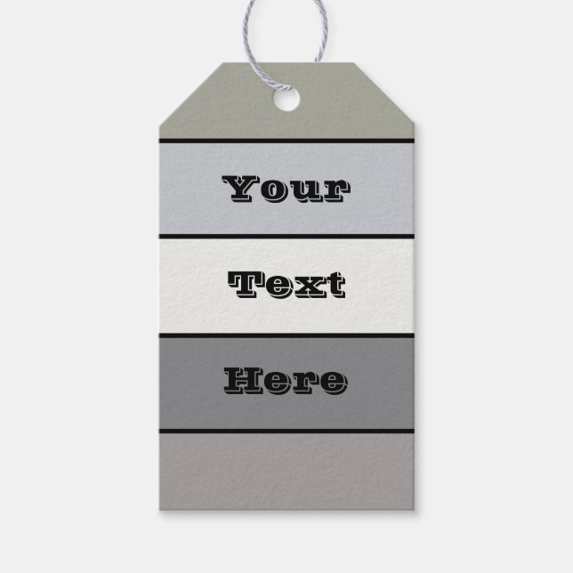 Grått-toner med svart Rand på Papper vattenfärg Presentetikett (Framsidan)