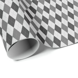 Grått Tones Argyle Wrapping Papper Presentpapper