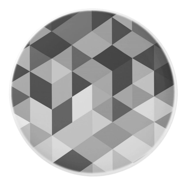 Grått Tones Geometric Shapes Knopp (Framsidan)