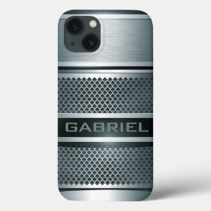 Grått Tones Metall look Collage-Monogram