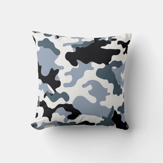Grått Tones militärt Camo Dekorativ kudde (Framsida)