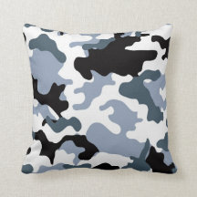 Grått Tones militärt Camo Dekorativ kudde