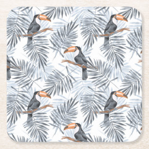 Grått Toucan Underlägg Papper Kvadrat