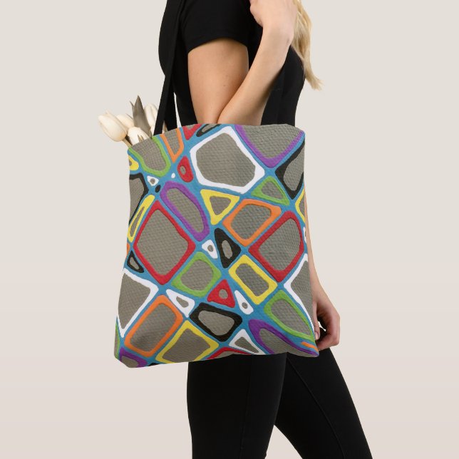 Grått Township Tote Bag Tygkasse (Närbild)