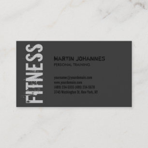 Grått Trainer Fitness Modern Affärskort Visitkort