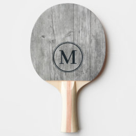 Grått Trämonogram Pingisracket