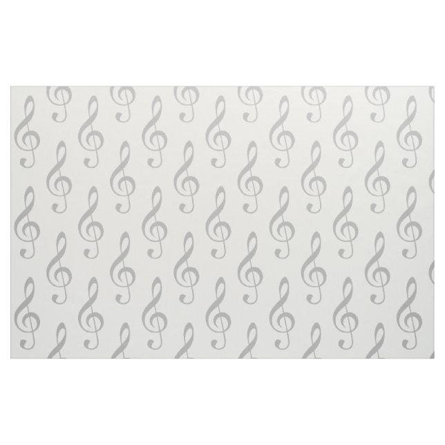 Grått Treble Clef Mönster Fabric Tyg (Fat Quarter)