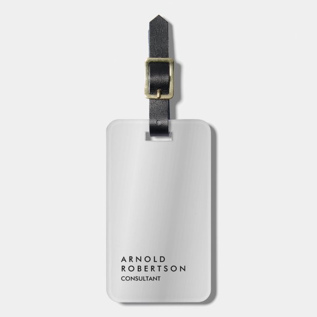 Grått Trendig Modern Minimalist Bagagebricka (Vertikal Framsida)