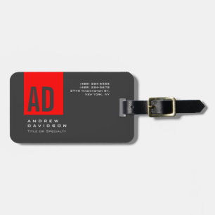 Grått Trendig Red Rand Monogram Plain Mnimalist Bagagebricka