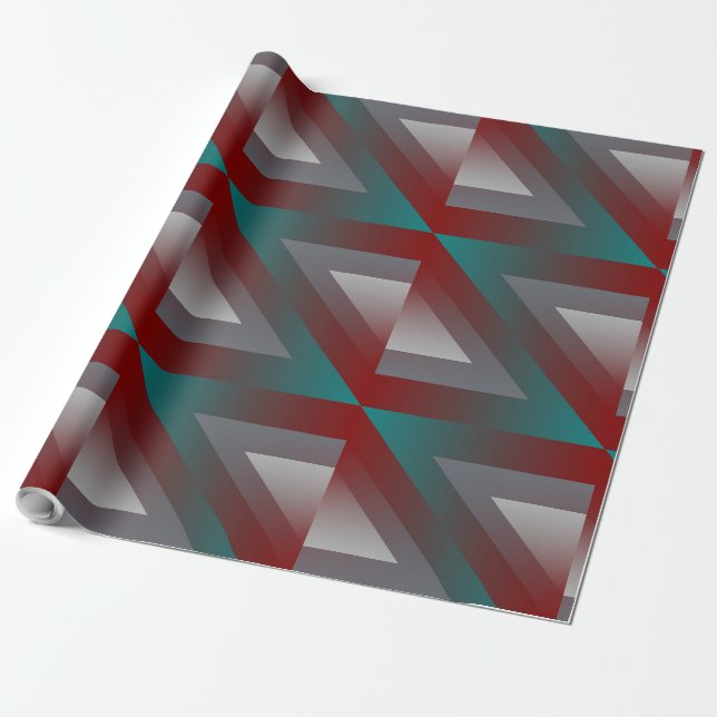 grått-triangel med teal-burgundi presentpapper (Utrullad)
