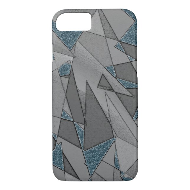 Grått-triangelskärningar med mörk blått delara gro Case-Mate iPhone skal (Baksida)
