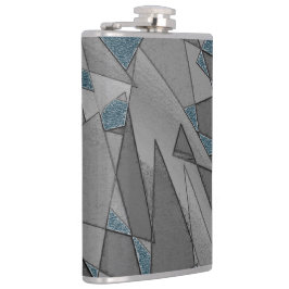 Grått-triangelskärningar med mörk blått delara gro fickplunta