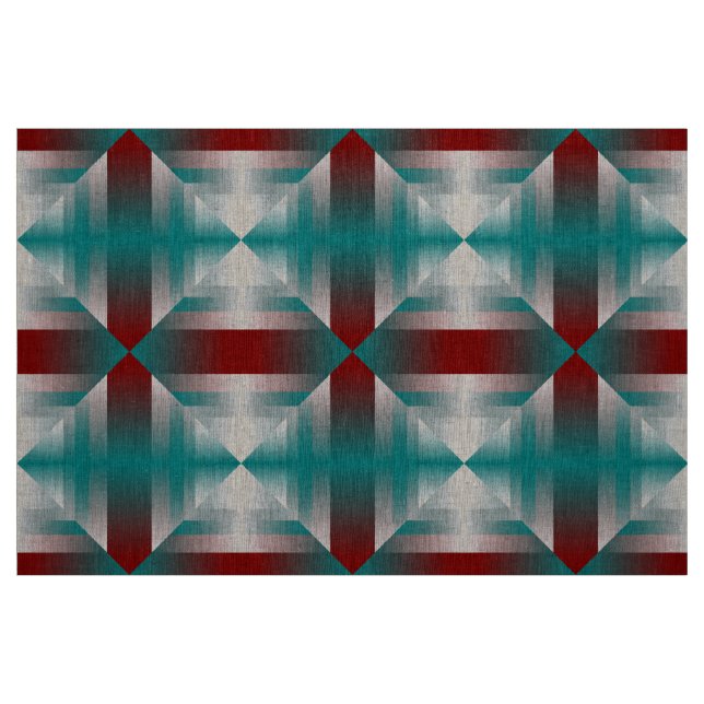 grått-trianglar av tealburgundi tyg (Fat Quarter)