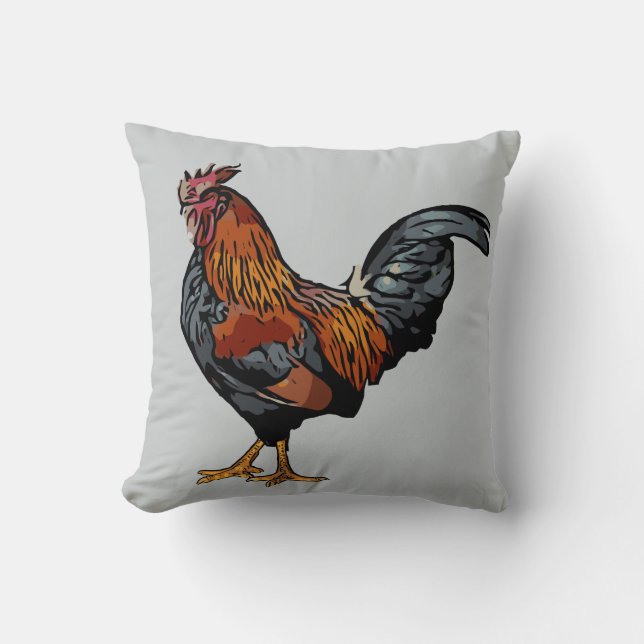 Grått Tupp Pillow Kudde (Framsida)