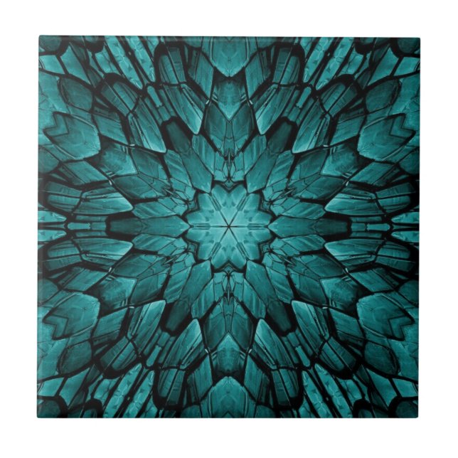 Grått turkos aqua star geometric stone mosaic  kakelplatta (Framsidan)