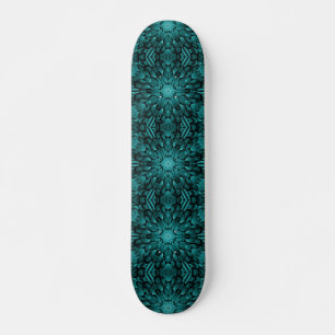 Grått turkos aqua star geometric stone mosaic mini skateboard bräda 18,5 cm