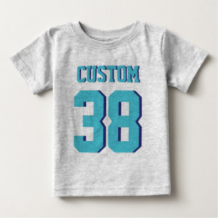 Grått & Turkos Baby   Sports Jersey Design T-shirt