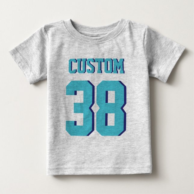 Grått & Turkos Baby | Sports Jersey Design Tröja (Framsida)