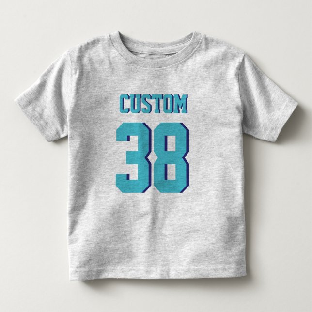 Grått & Turkos Småbarn | Sports Jersey Design Tröja (Framsida)