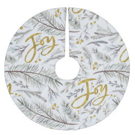 Grått Twigs och Berries Julgransmatta Borstad Polyester