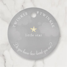 Grått Twinkle Little Star Baby Shower Birthday