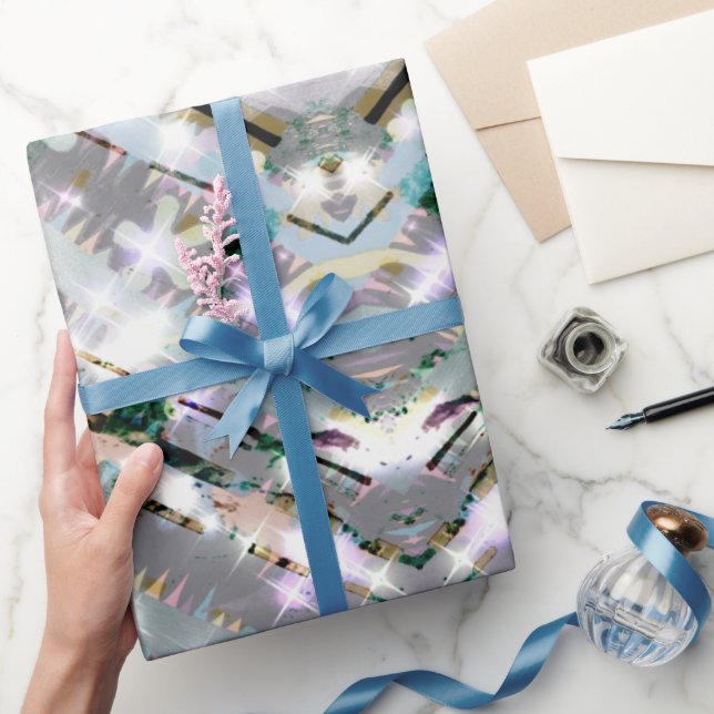 Grått Twinkle Wrapping Papper Presentpapper (Gifting)