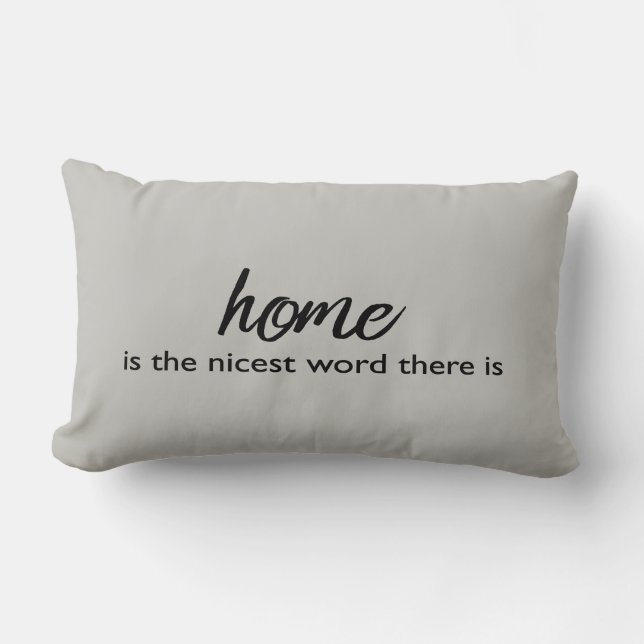 Grått-typografi för hemofferter | Pillow Lumbarkudde (Framsida)