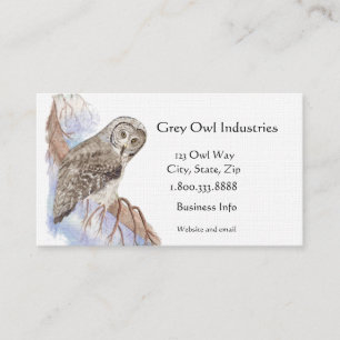 Grått Uggla Industries Bird and Affärskort Visitkort