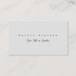 Grått Unik Modern Minimalist Plain Premium Linen Visitkort