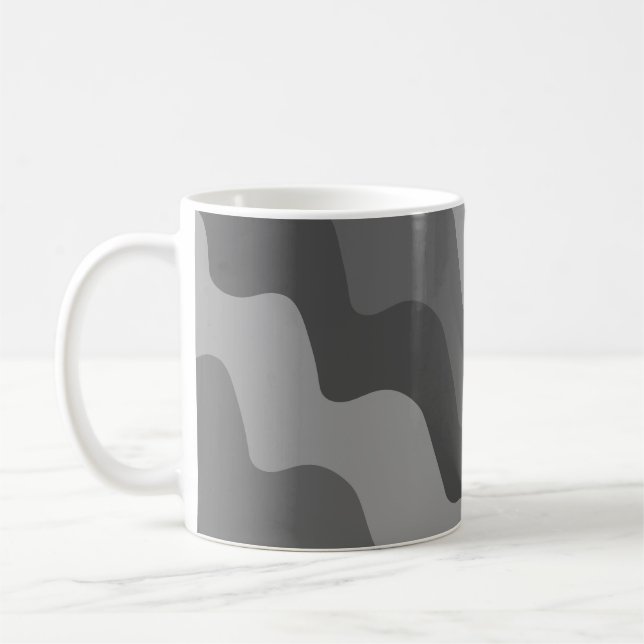 Grått vågigt havets vinkara gradient kaffemugg (Vänster)