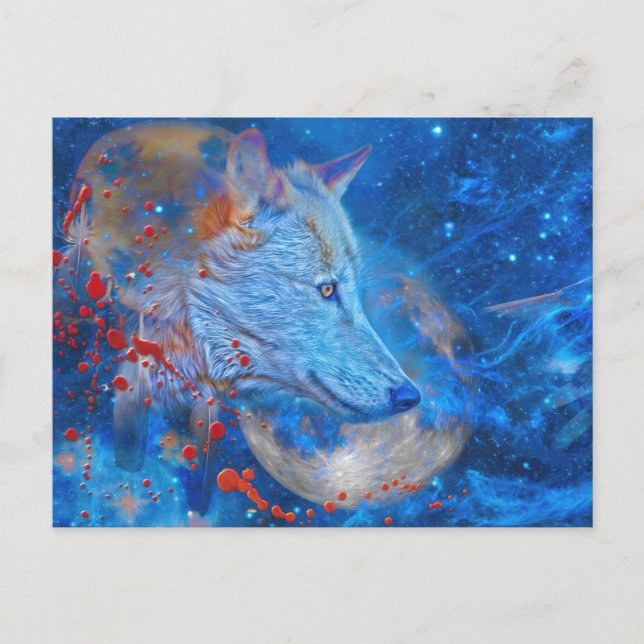 GRÅTT VARG ALPHA VÅGAR VYKORT (Framsida)