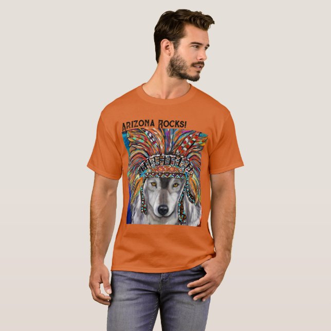 Grått Varg Art T Shirt (Hel framsida)