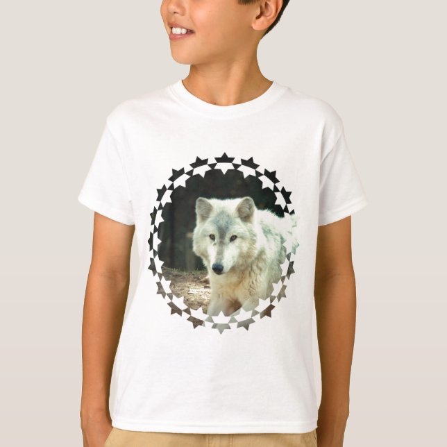 Grått Varg Barn T-Shirt (Framsida)
