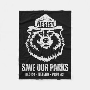 Grått Varg Bear Resistent Protection National Park Fleecefilt