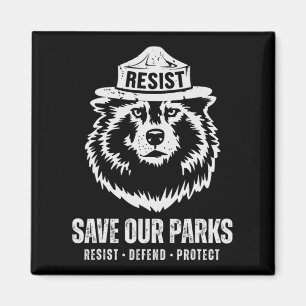 Grått Varg Bear Resistent Protection National Park Magnet