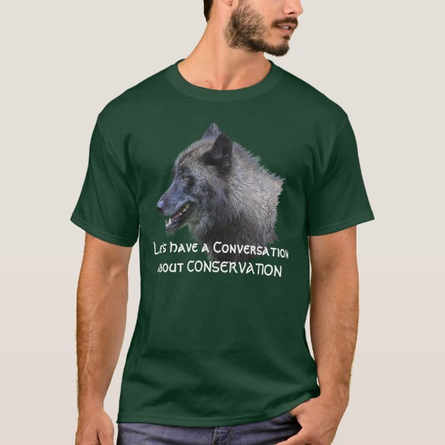 Grått Varg Conservation Wildlife Supporter T-Shirt (Framsida)