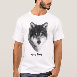 Grått Varg elegant anpassade T Shirt