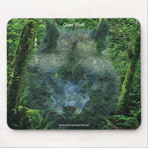 Grått Varg & Forest Wildlife-supporter Animal Art Musmatta