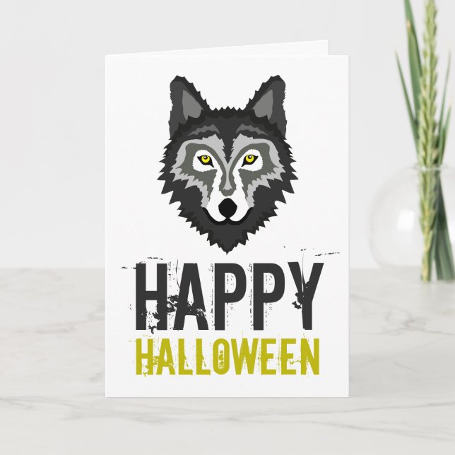 Grått Varg, Happy halloween Kort (Framsida)