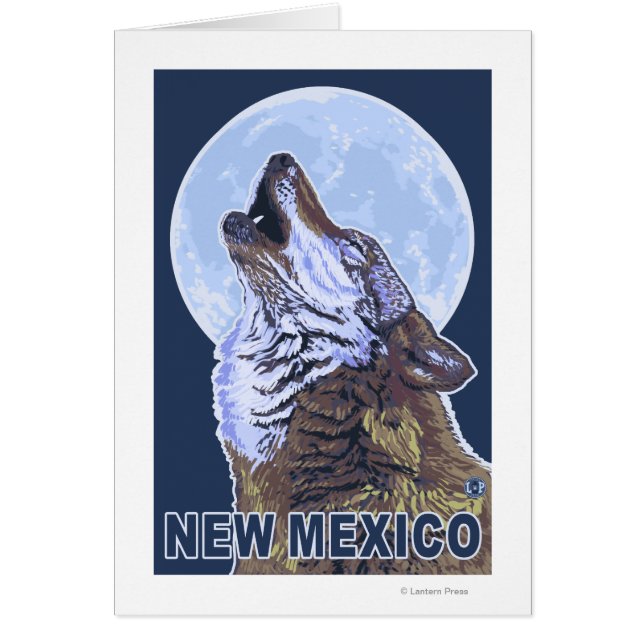 Grått Varg HowlingNew Mexico Hälsningskort (Framsidan)