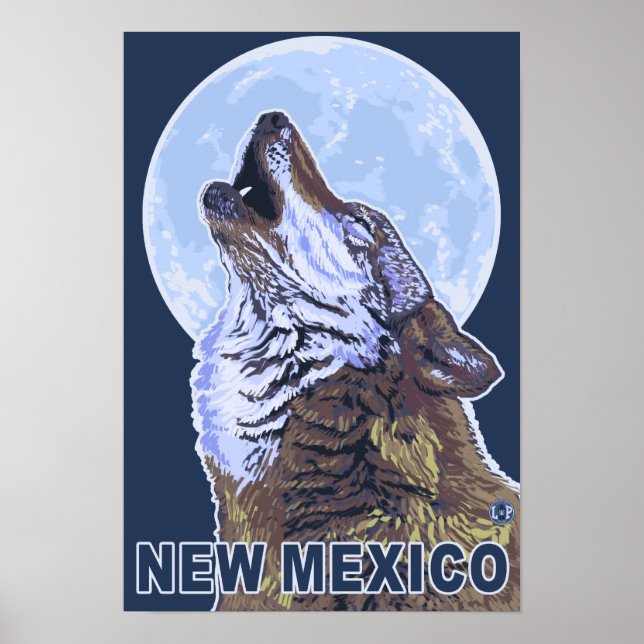 Grått Varg HowlingNew Mexico Poster (Framsidan)