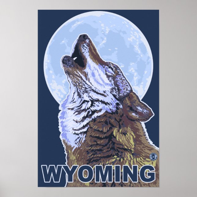 Grått Varg HowlingWyoming Poster (Framsidan)