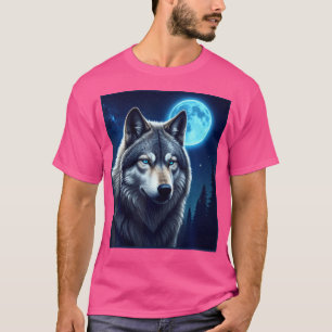 Grått Varg Hunting Ground Isig Måne Forest Varg Må T Shirt