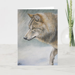 Grått-Varg i Storm Wildlife Art-hälsningskort Kort