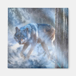 Grått Varg KASON AV VARGEN Magnet