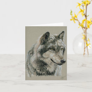 Grått Varg notecard Kort