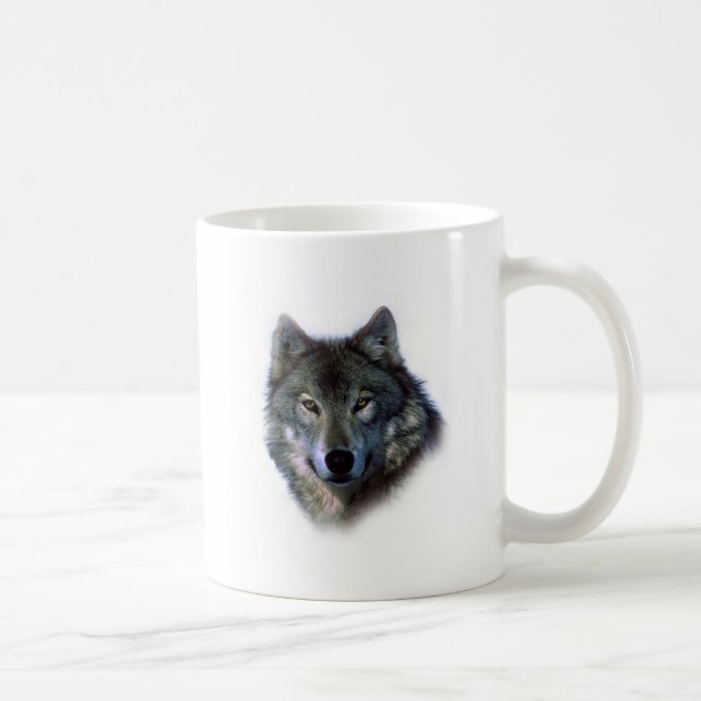 Grått Varg Öga Kaffemugg (Höger)