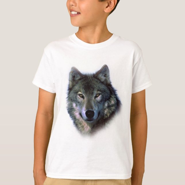 Grått Varg Öga Tee Shirt (Framsida)